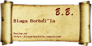 Blaga Borbála névjegykártya