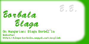borbala blaga business card